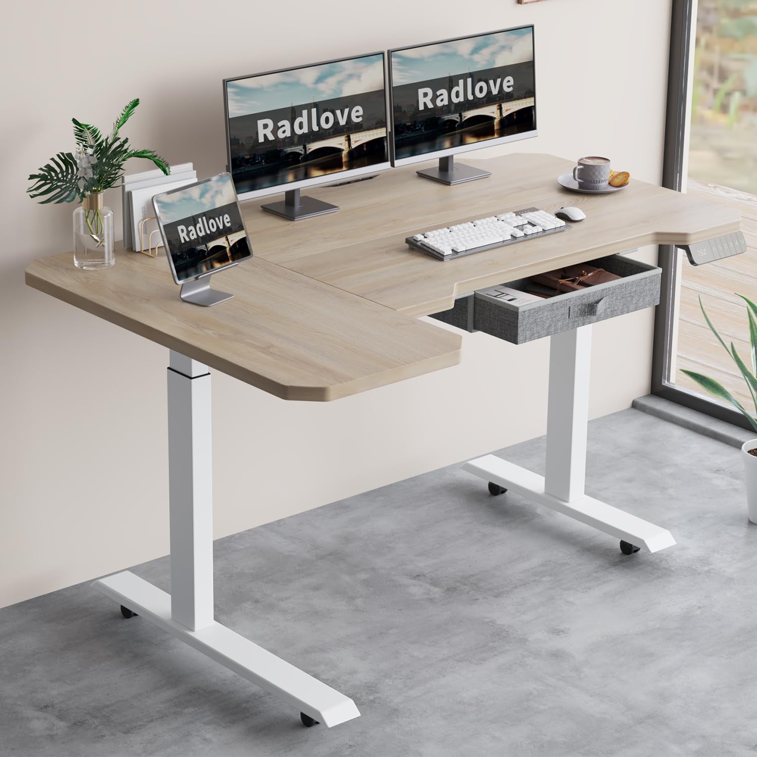 Radlove 昇降デスク (ブラウン, 140*76cm) Radlove 昇降デスク (ブラウン, 140*76cm) Radlove デスク 電動式